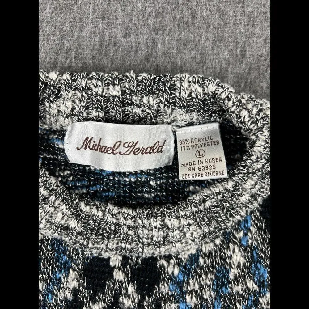 Michael Gerald Multi Circle Neck‎ Design Sweater Sz Large